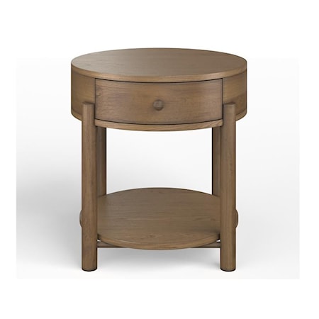 Single Drawer Round End Table