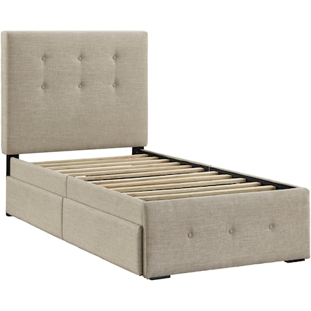 Twin Upholstered Storage Bed
