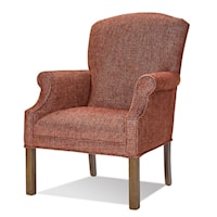 Transitional Upholstered Chair with Rolled Arms