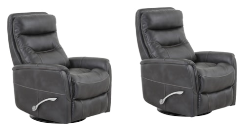 Casual Manual Swivel Glider Recliner with Articulating Headrest (Set of 2)