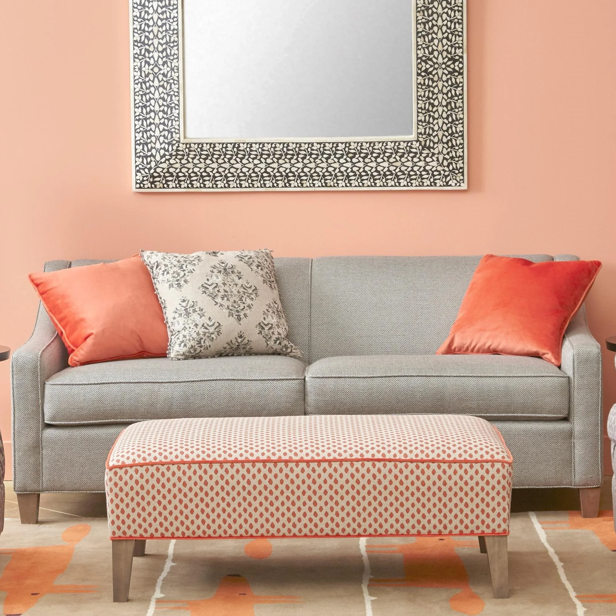 Norwalk Blake 716 71670 71670Gray Contemporary Stationary Sofa with Track Arms and Welted