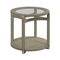 Round End Table with Tempered Glass Top