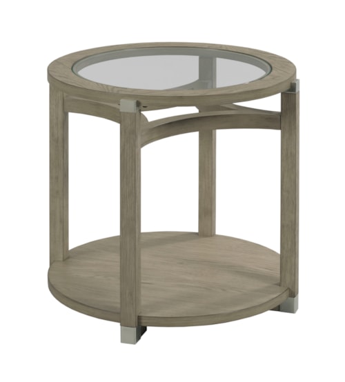 Round End Table with Tempered Glass Top