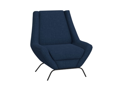 Contemporary Upholstered Accent Chair with Metal Base