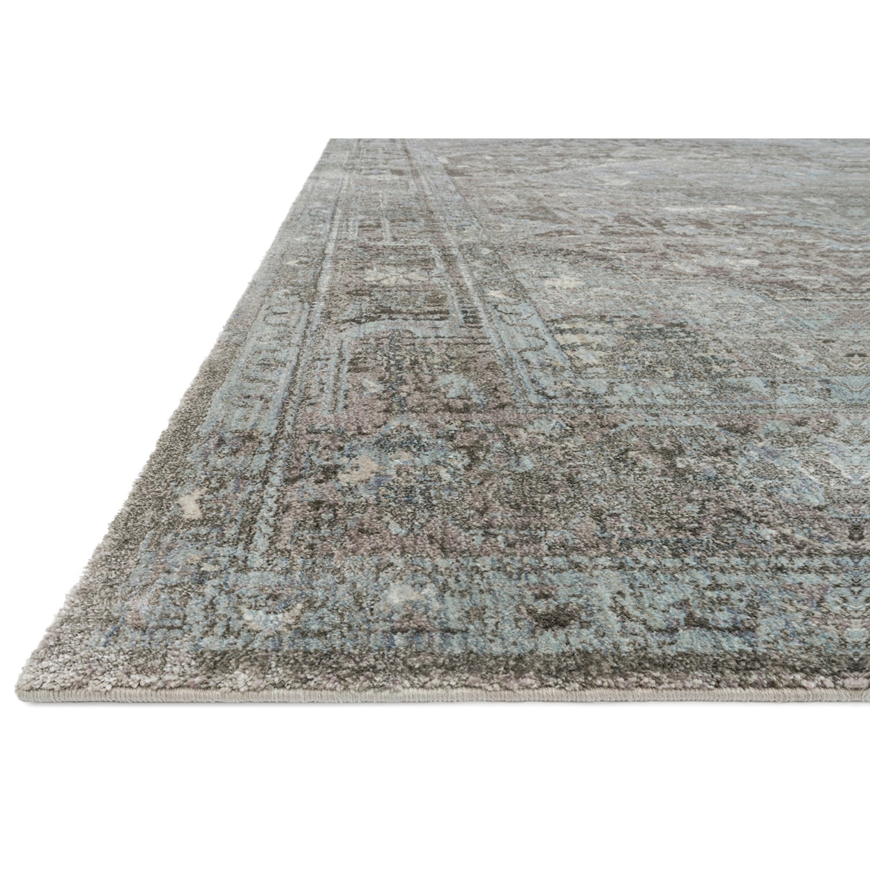 Reeds Rugs Anastasia 1'6" x 1'6"  Stone / Blue Rug