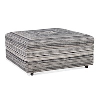 Transitional Cocktail Ottoman with Miter Top