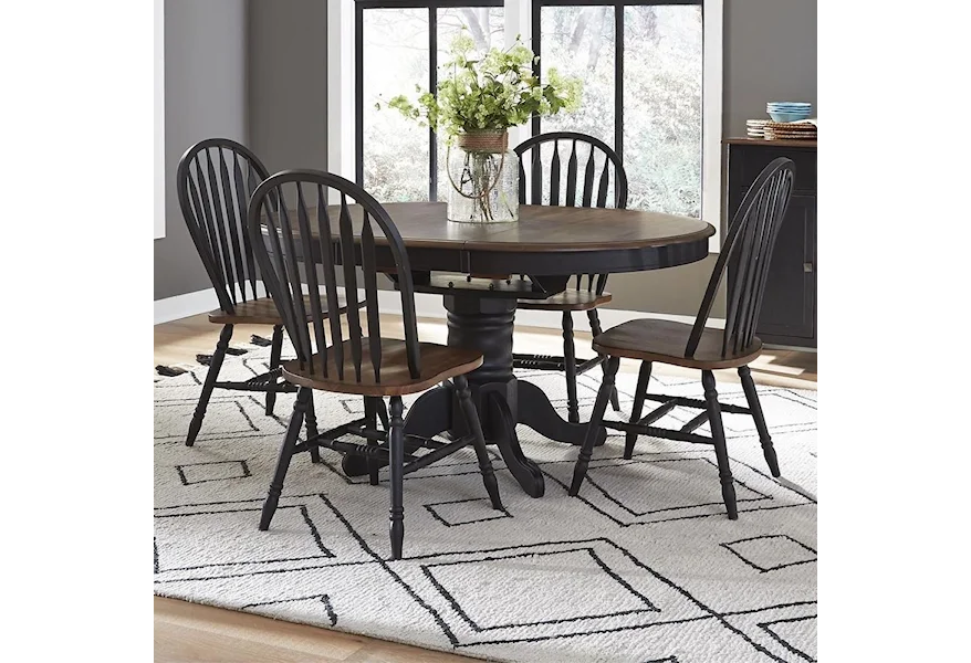Carolina Crossing Pedestal Table and Chair Set by Liberty Furniture at Gill Brothers Furniture