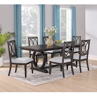 Buchanan Transitional Trestle Dining Table with 18" Leaf