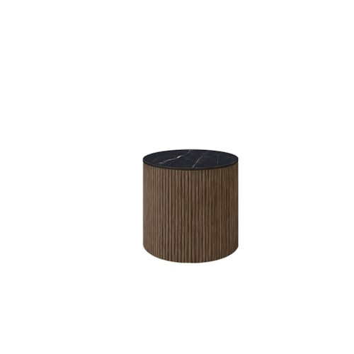 Hampton 20" Round Sintered Stone-Top End Table