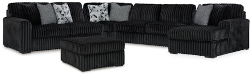 4-Piece Sectional And Oversized Accent Ottoman