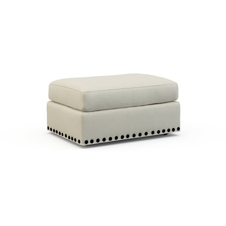 Transitional Ottoman with Rollers