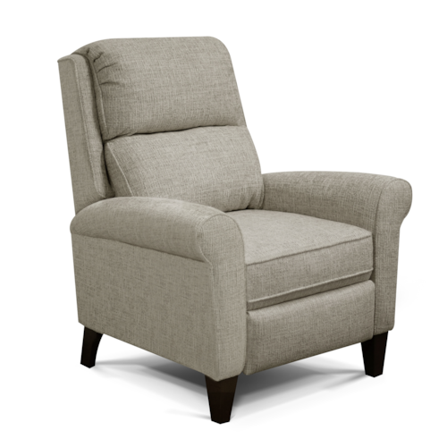 Transitional Push Back Recliner with Tapered Legs