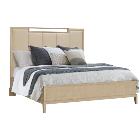 King Upholstered Panel Bed