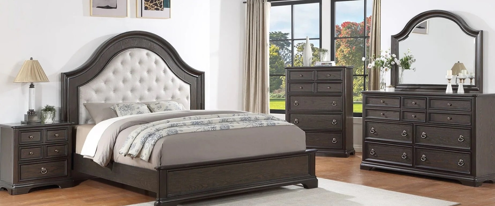 Duke Transitional 5-Piece Bedroom Set - Queen