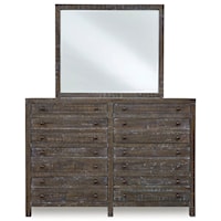8-Drawer Dresser and Mirror with Wood Frame