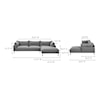 Moe's Home Collection Jamara Jamara Sectional Charcoal Right