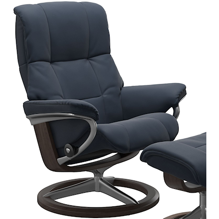 Stressless Mayfair Office Desk Chair in Paloma Shadow Blue Leather by Ekornes