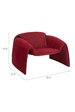 Zuo Horten Collection Contemporary Velvet Accent Chair