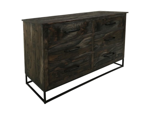 Transitional 6-Drawer Dresser with Microfiber Lined Top Drawers