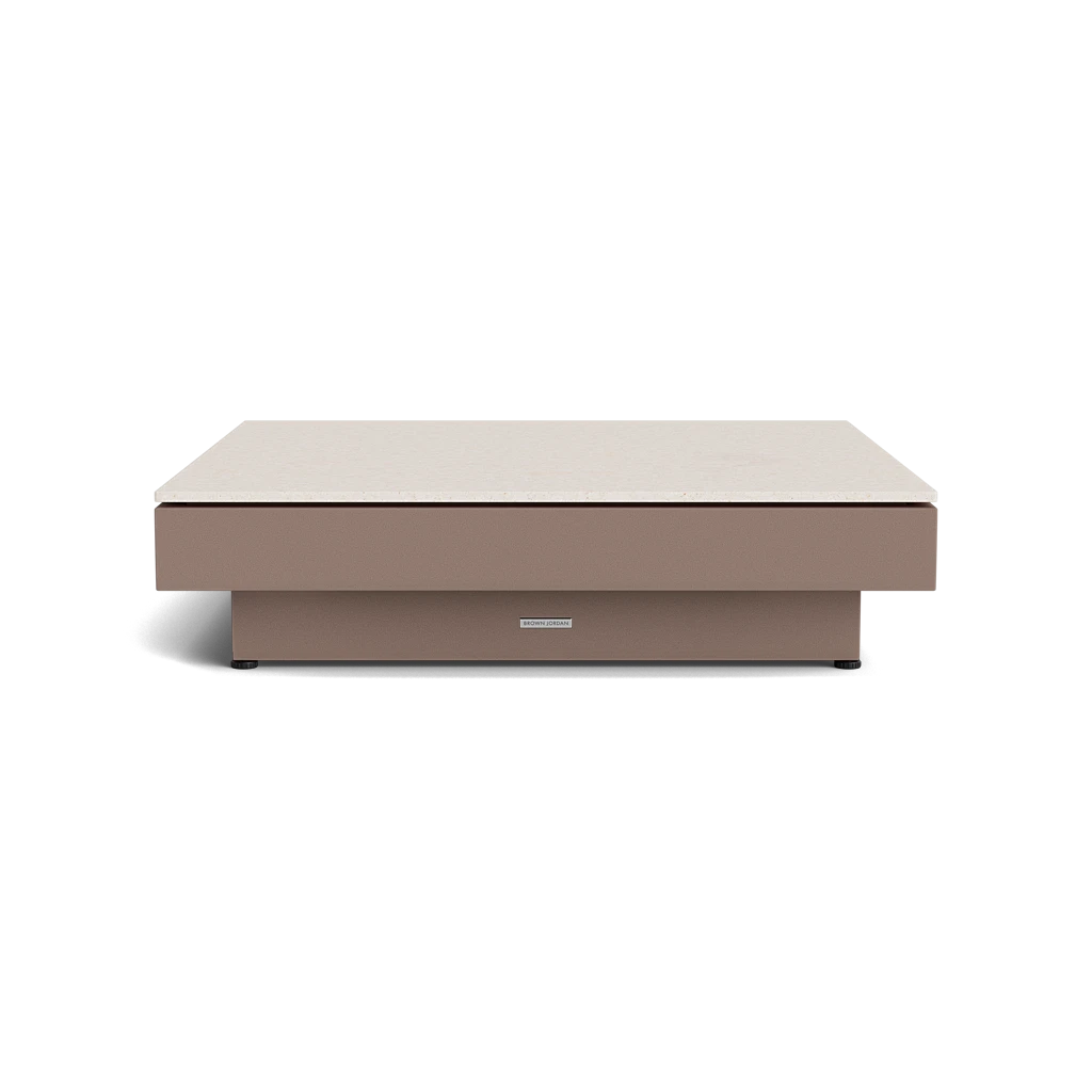 35" Sq. Low-Profile Stone-Top Coffee Table