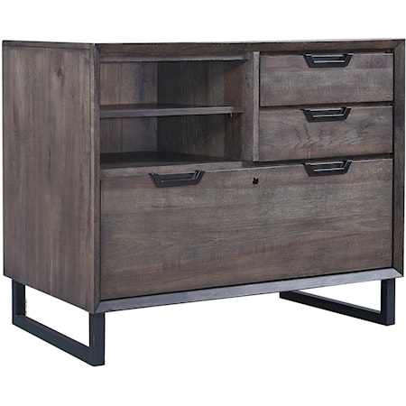 Contemporary Combo File Cabinet with Locking Drawer