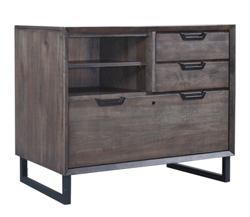 Contemporary Combo File Cabinet with Locking Drawer