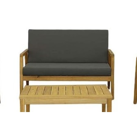 Transitional Outdoor Loveseat