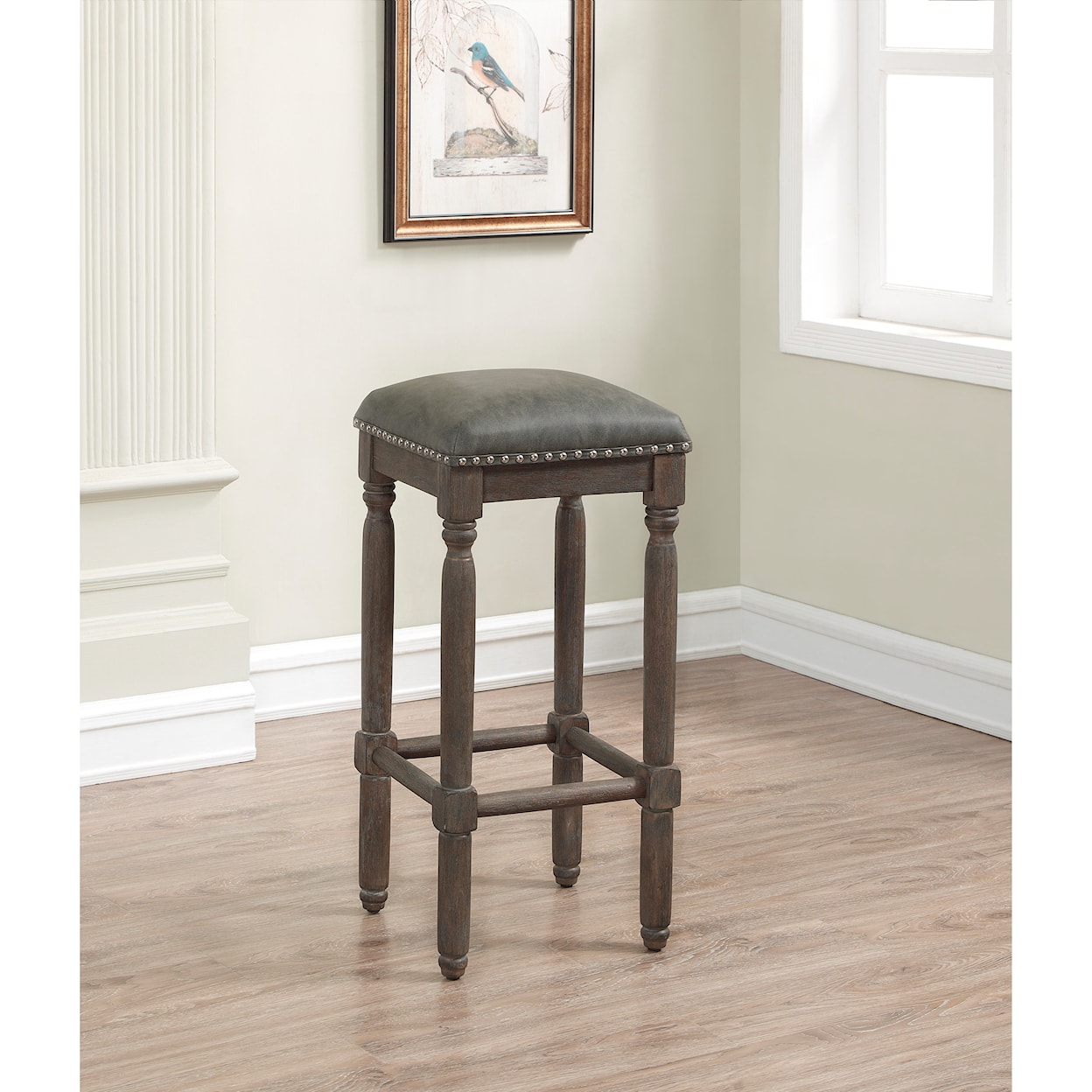 American Woodcrafters Wood Frame Barstools Backless Stool Wood Frame