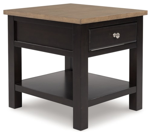 Two-Tone Rectangular End Table