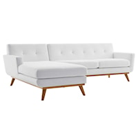 Left-Facing Upholstered Fabric Sectional Sofa