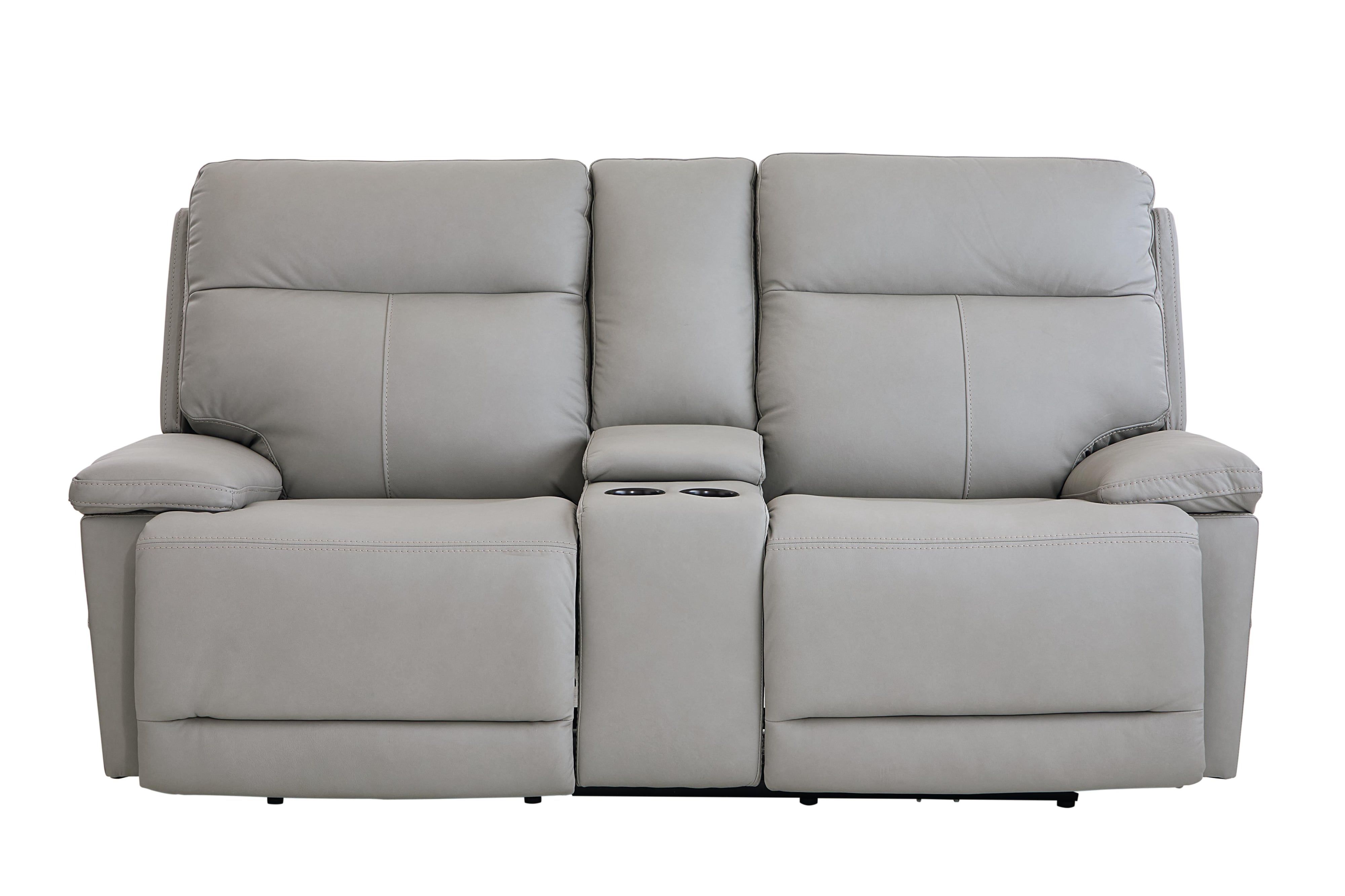 Transitional Power Motion Loveseat with Console