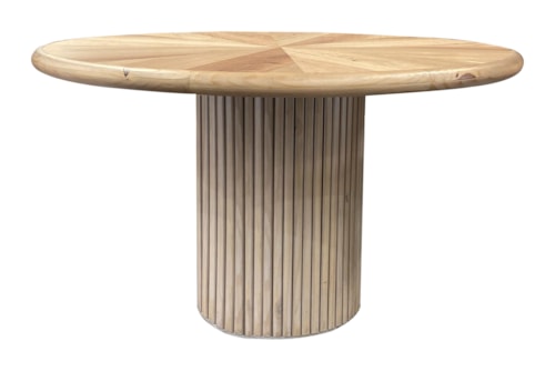 Coastal Round Dining Table with Pedestal Base