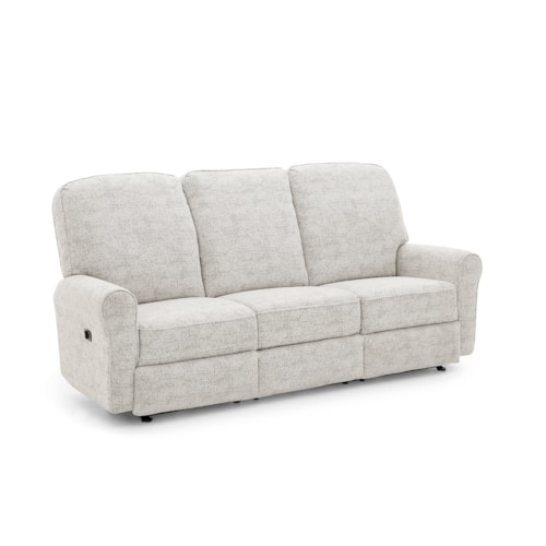 Transitional Power Reclining Space Saver Sofa with Power Tilt Headrest and USB Port