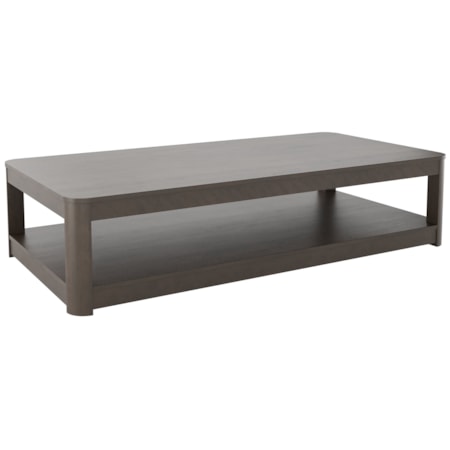 68" Rectangular Block Coffee Table w/Shelf