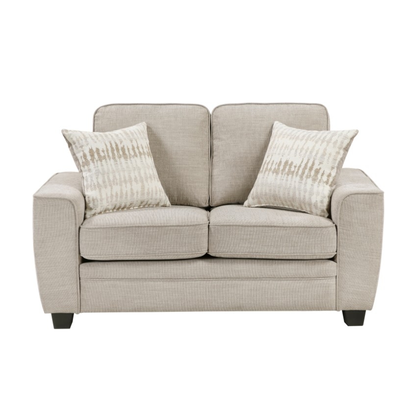 Loveseat with Throw Pillows