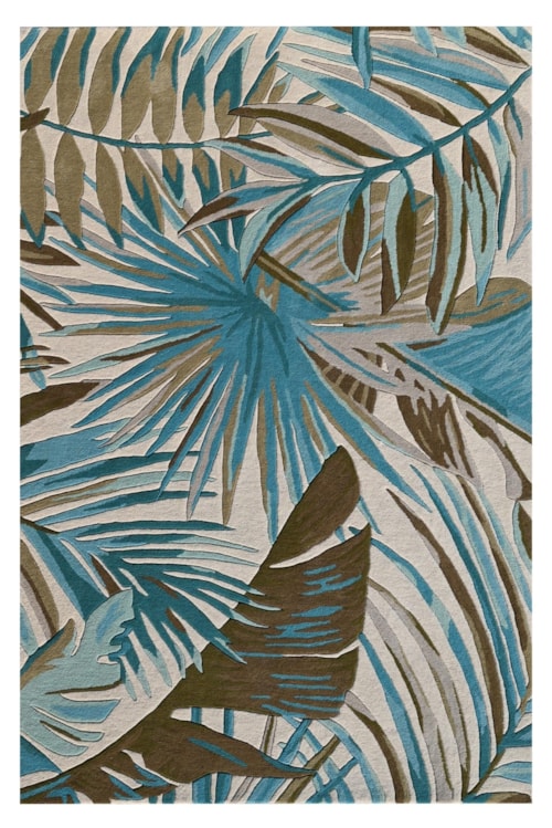 Cove 3002 Ivory/Teal Palms Area Rug