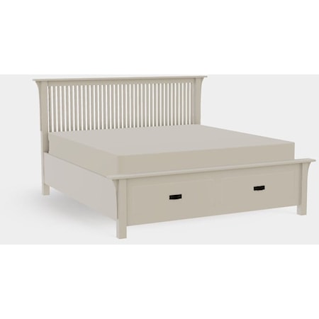 American Craftsman King Spindle Bed with Footboard Storage
