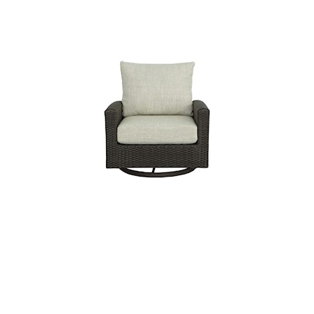 Tranasitional Outdoor Swivel Chair