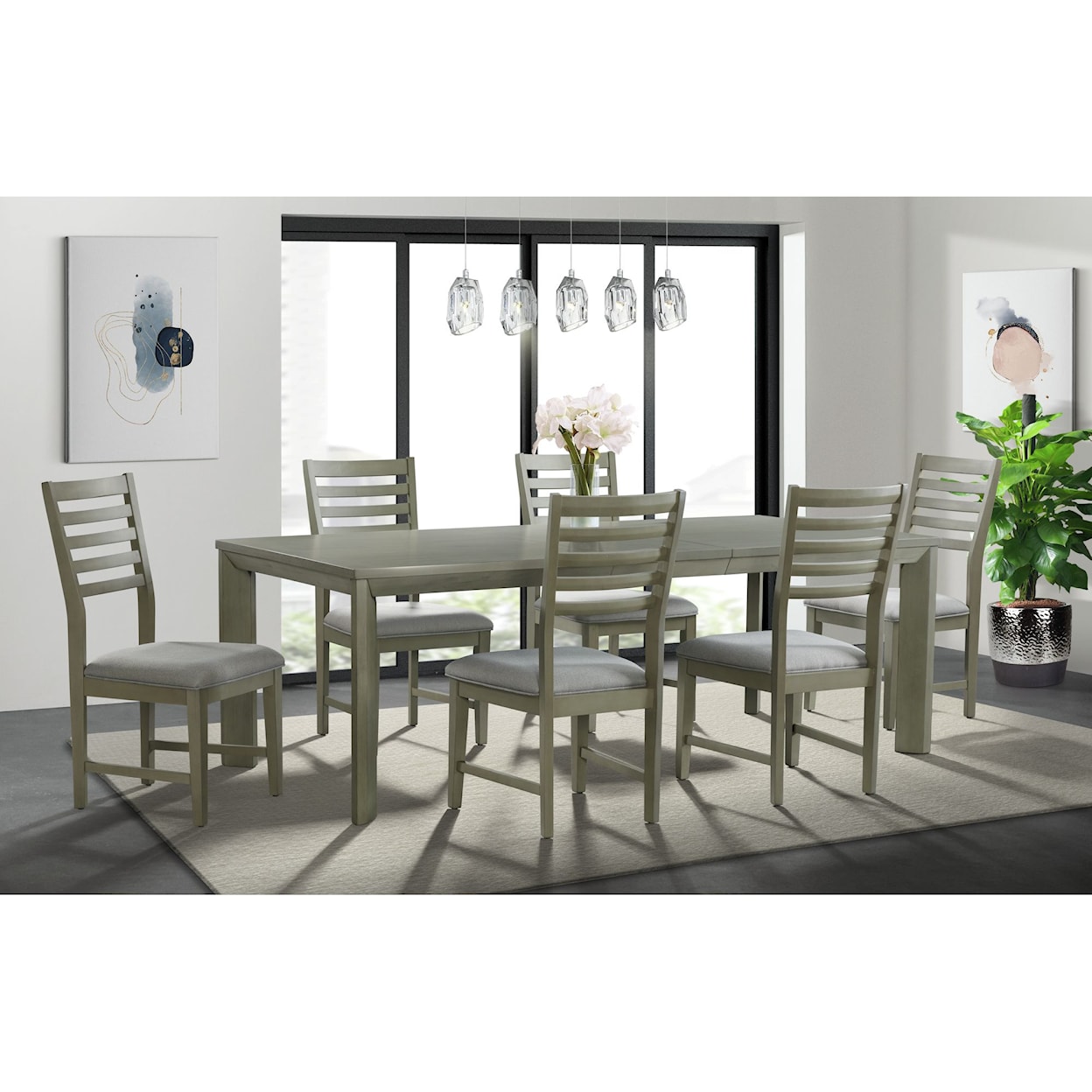 Elements International Zig 7-Piece Dining Set