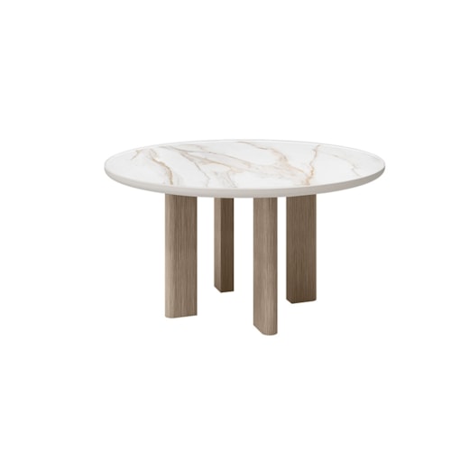 Aspen 54 Inch Round Dining Table - Flax/Alabaster