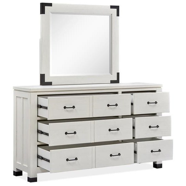 Dresser and Mirror Set
