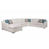 Transitional 4-Piece Sectional Sofa with Throw Pillows
