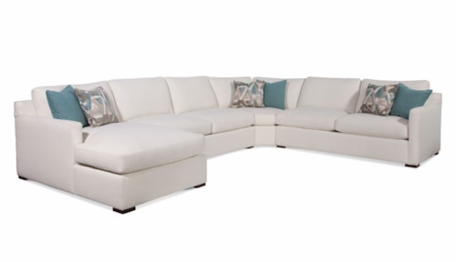 Transitional 4-Piece Sectional Sofa with Throw Pillows