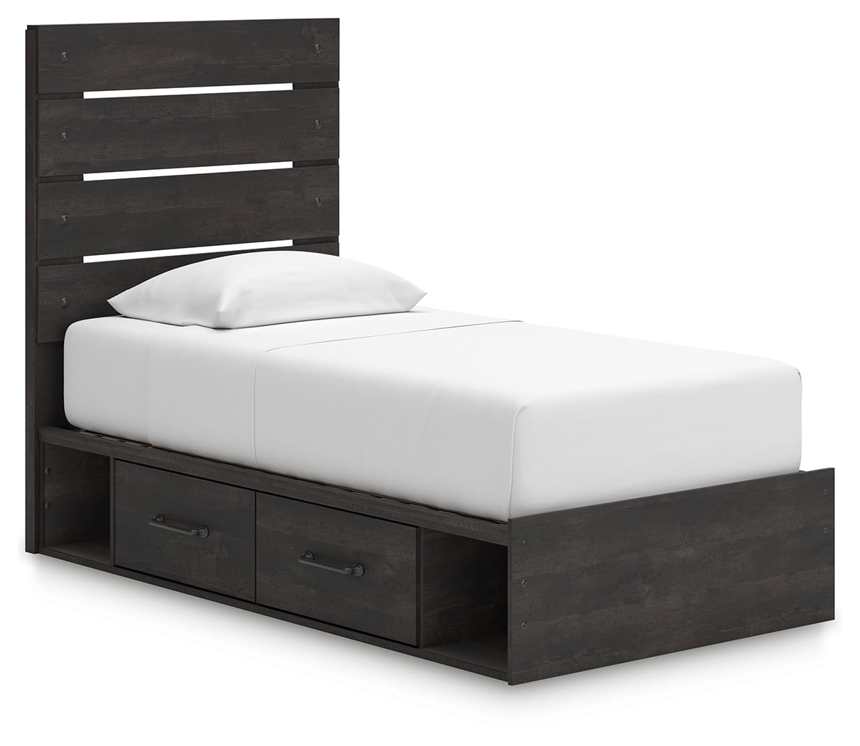 Hollivern Twin Panel Bed With Storage | Furniture And More | Bed ...