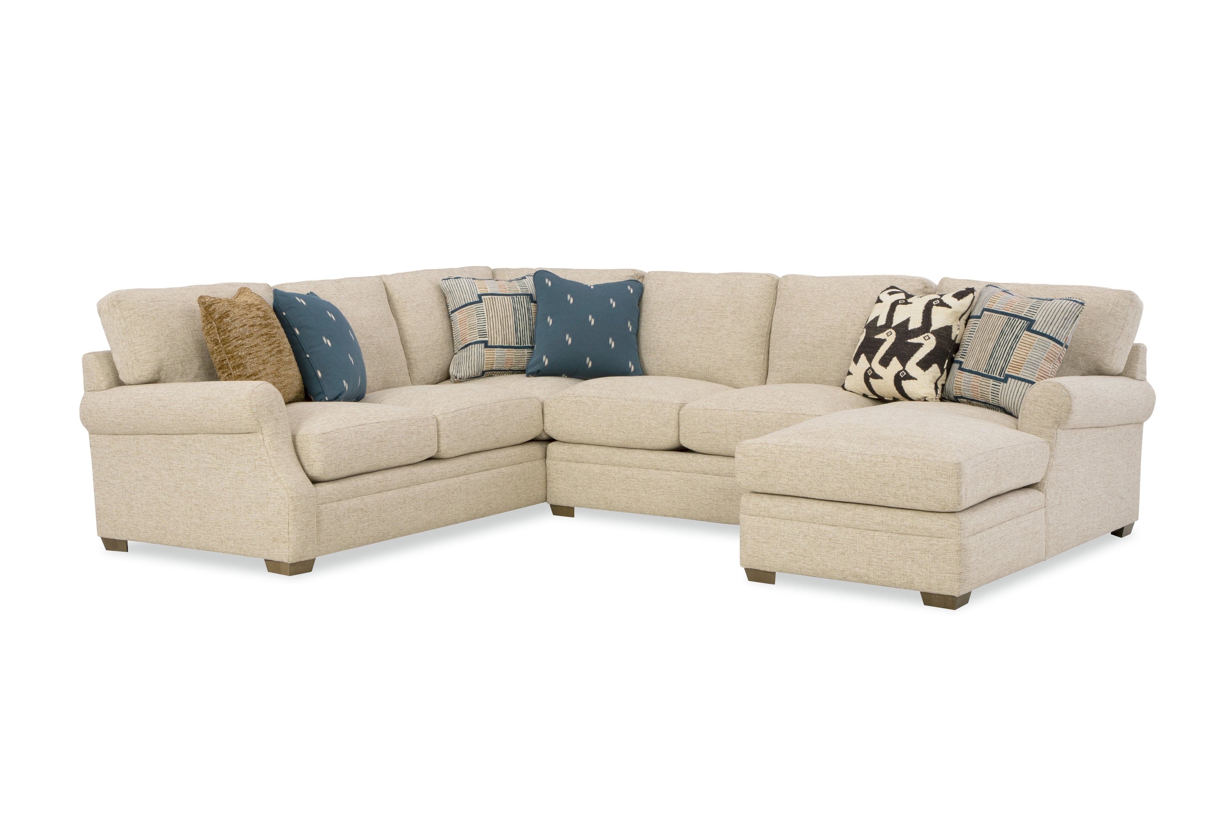 Hickorycraft 723650BD Casual UShape Sectional with RAF Chaise Howell