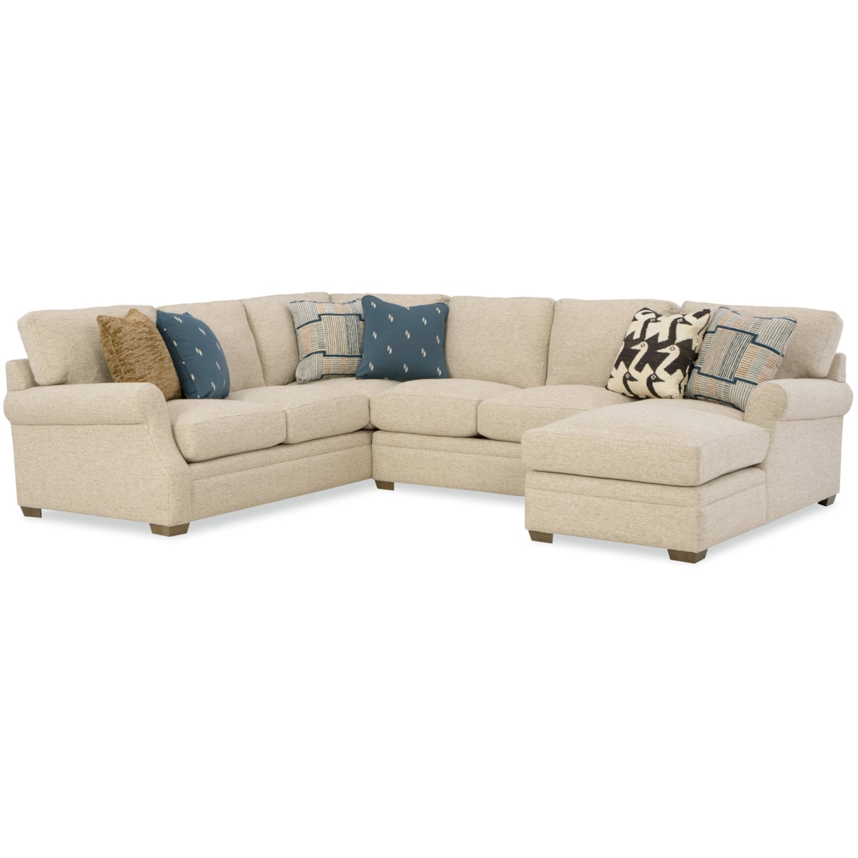 Hickory Craft 723650BD Sectional with RAF Chaise