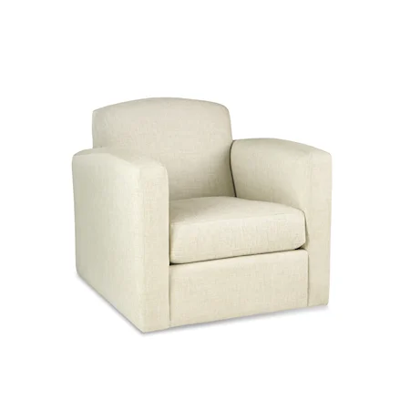 Contemporary Swivel Chair with Curved Track Arms