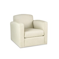 Contemporary Swivel Chair with Curved Track Arms