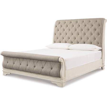 Queen Upholstered Sleigh Bed