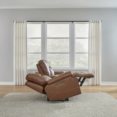 Leather Power Reclining Loveseat